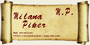 Milana Piper vizit kartica